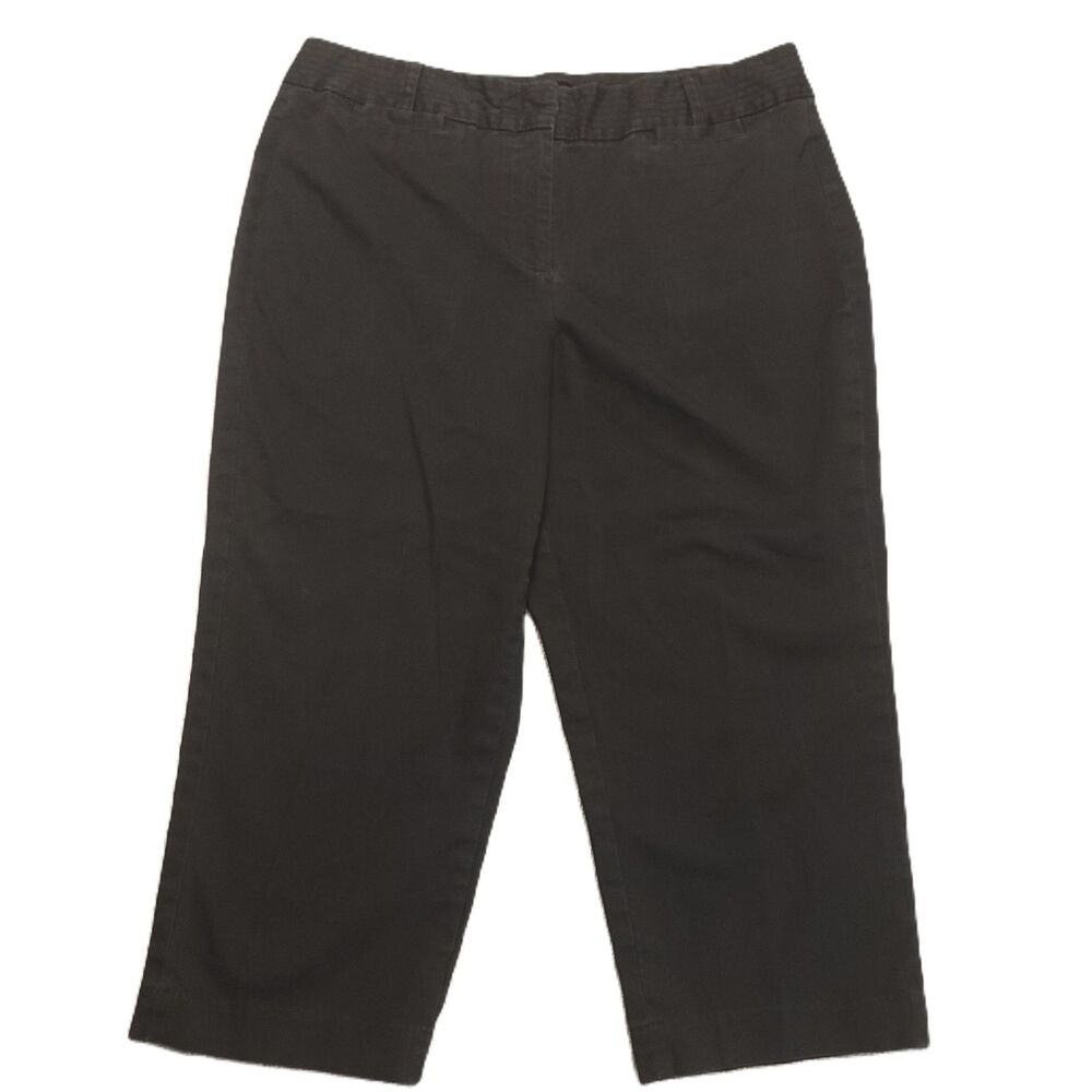 Talbots Women's 34x21   Pants High Rise Tapered Ankle Chino Black